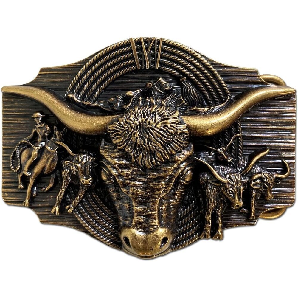 🆕Men's Classic Western Fashion Belt Buckle Motorcycle Rider Street Punk Style